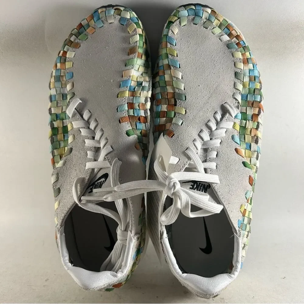 Nike Air Footscape Woven Womens Suede Shoes Gray Rainbow Size 9.5 FB1959–101